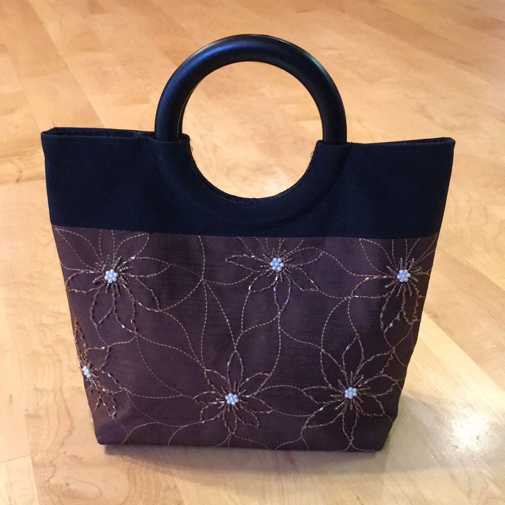 Silk Floral Beaded Evening Mini Bag